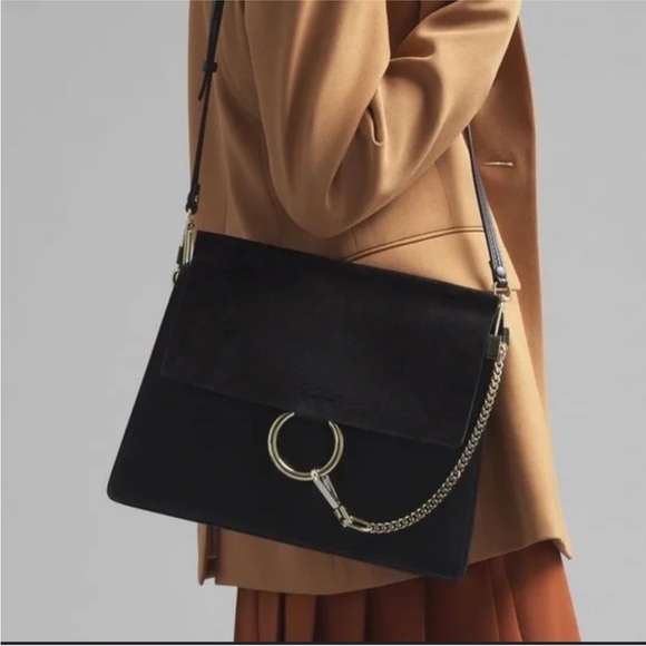 Chloe Medium Faye Bag in Black leather & suede EUC + Chloe dust bag - Picture 1 of 15